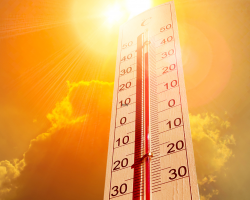 Temperature gage in sun